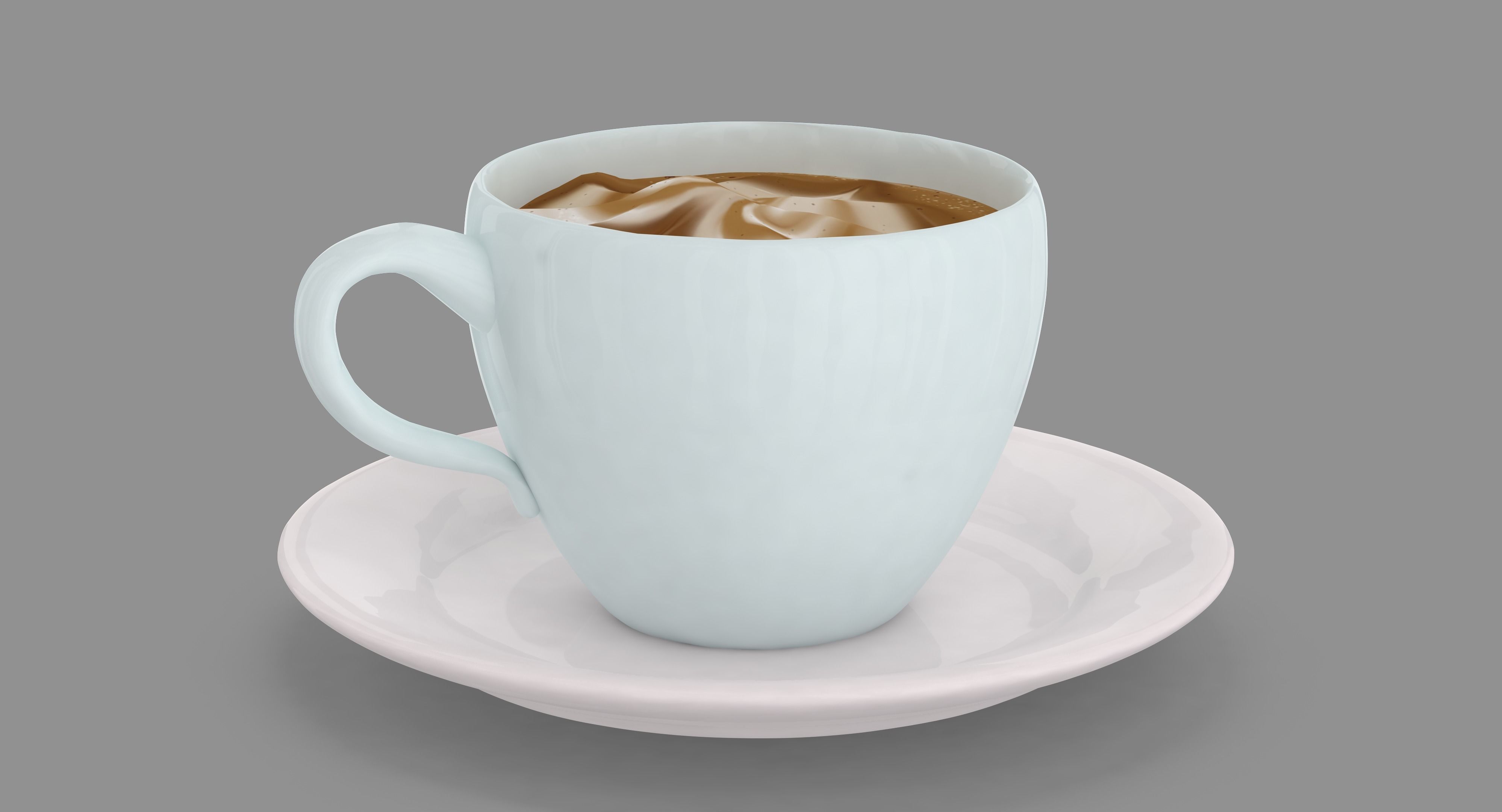 Cappuccino Cup Low-poly 3D model_8