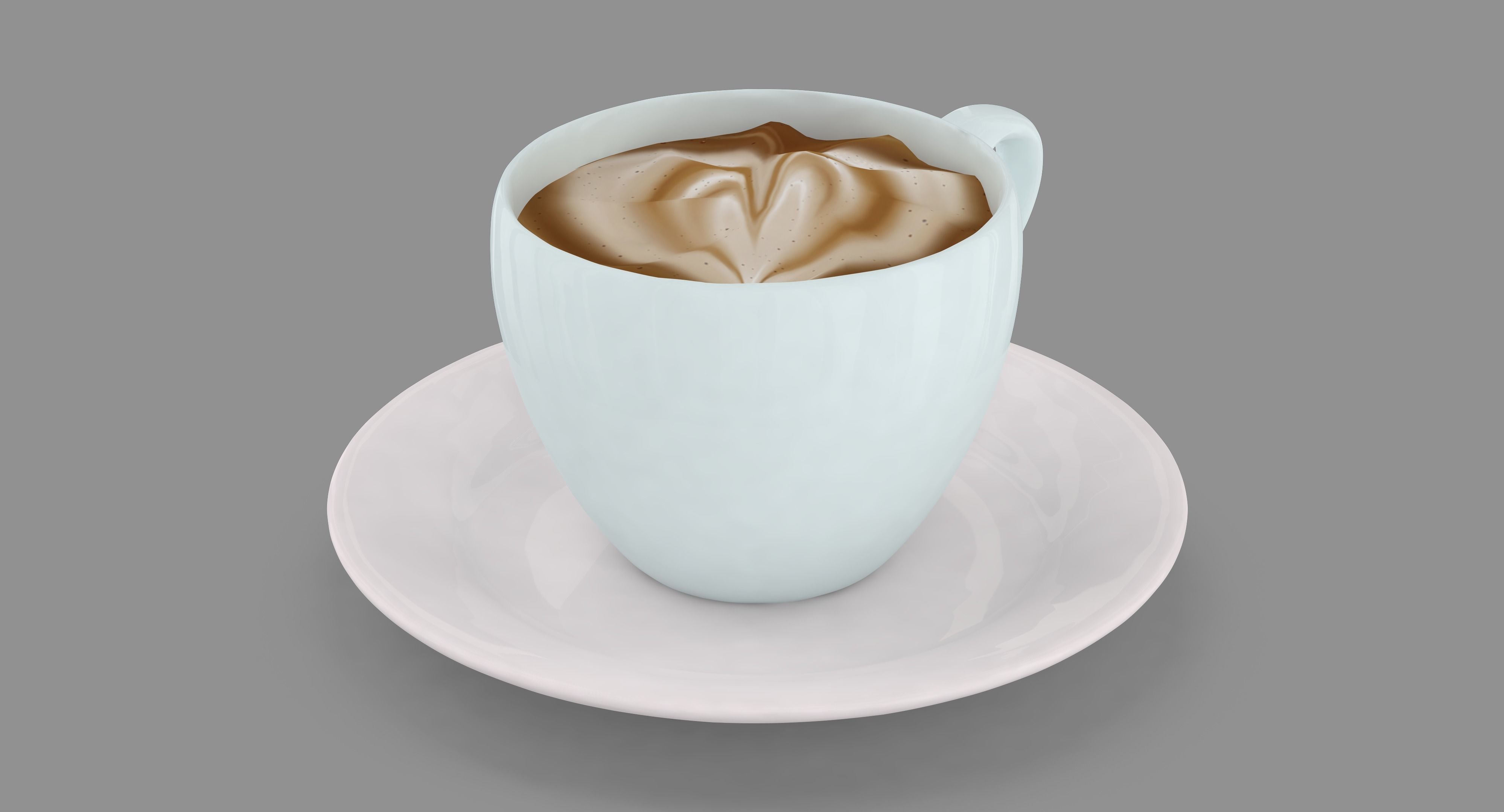Cappuccino Cup Low-poly 3D model_5