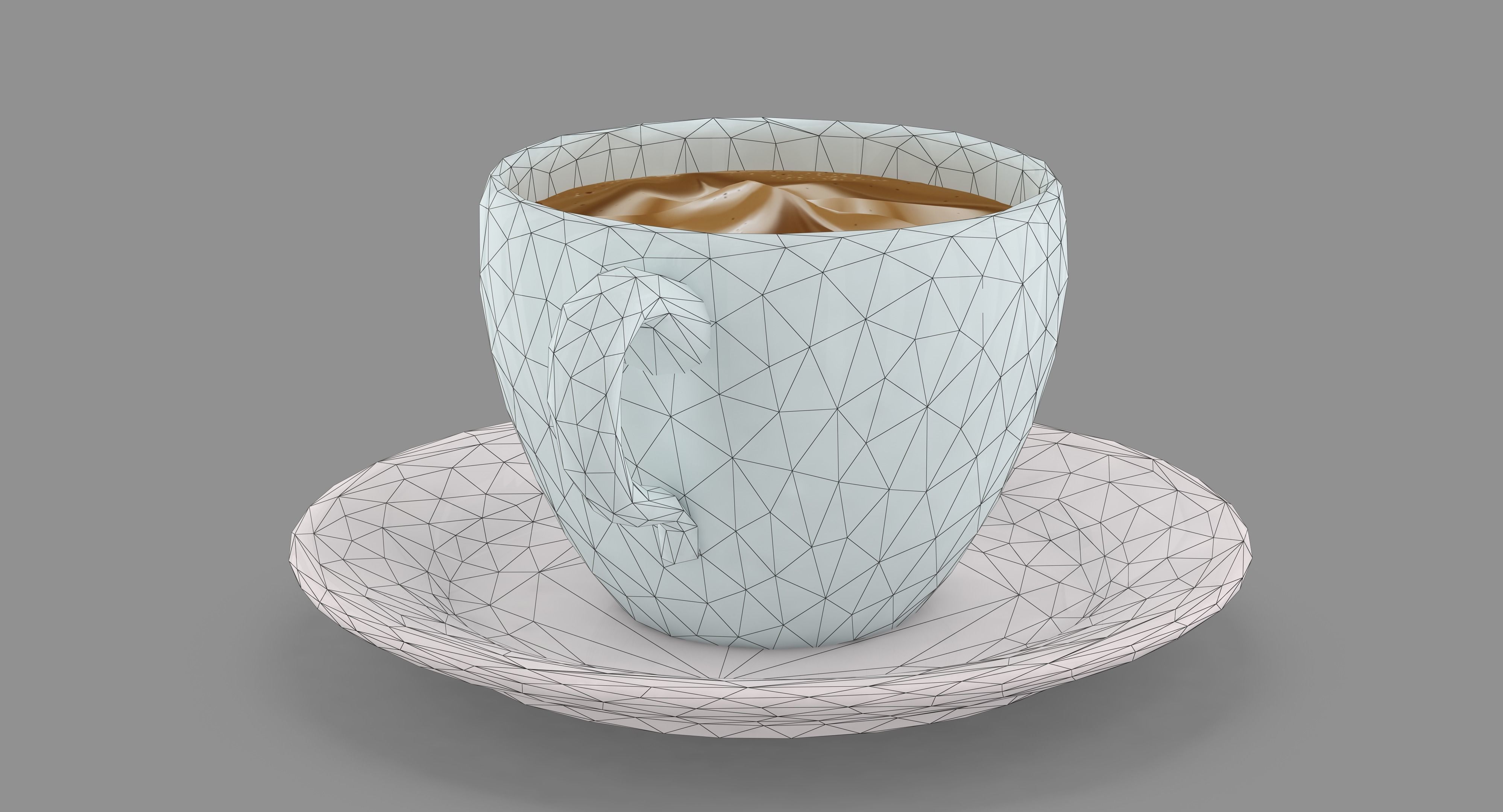Cappuccino Cup Low-poly 3D model_35