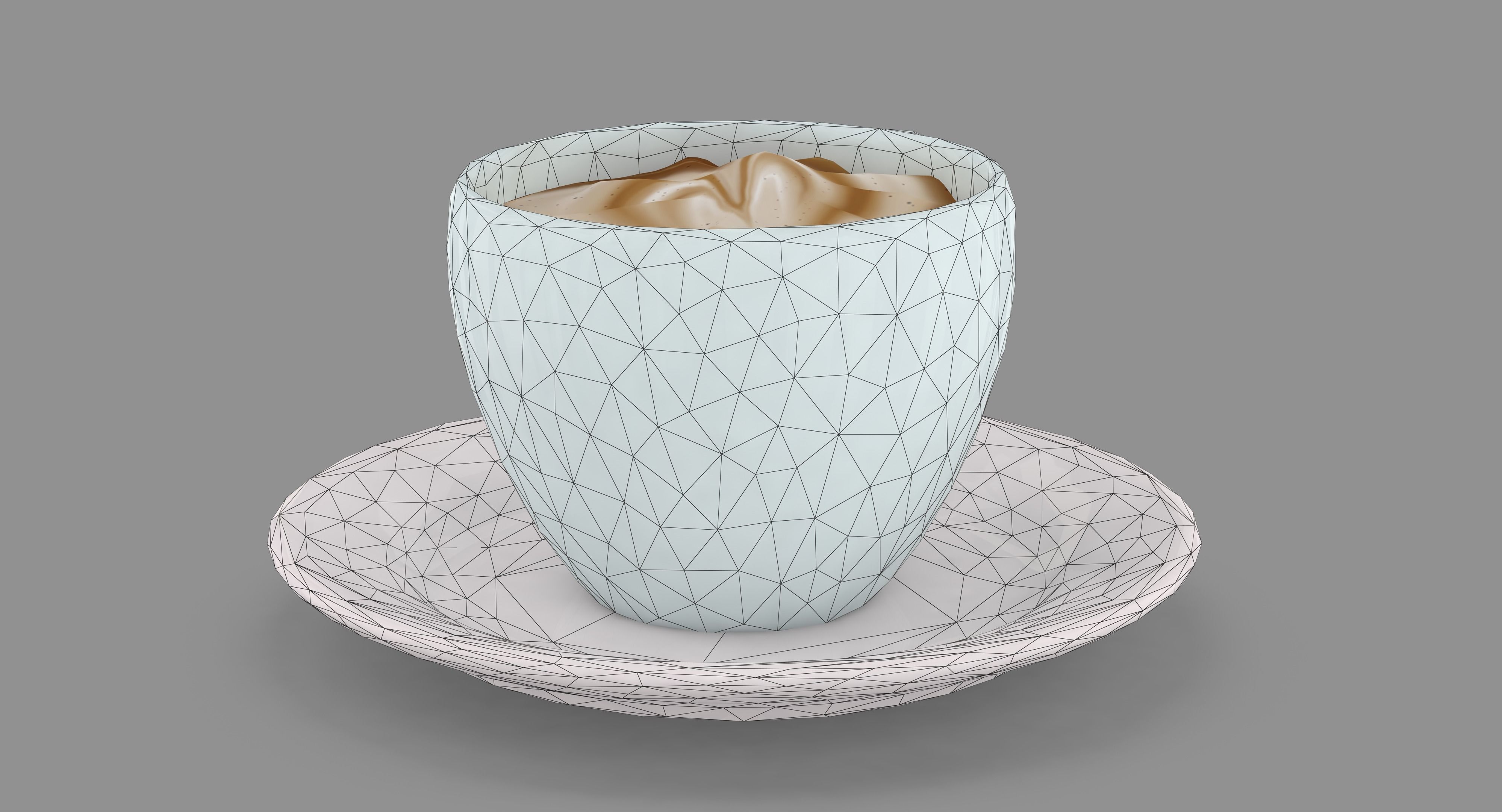Cappuccino Cup Low-poly 3D model_46