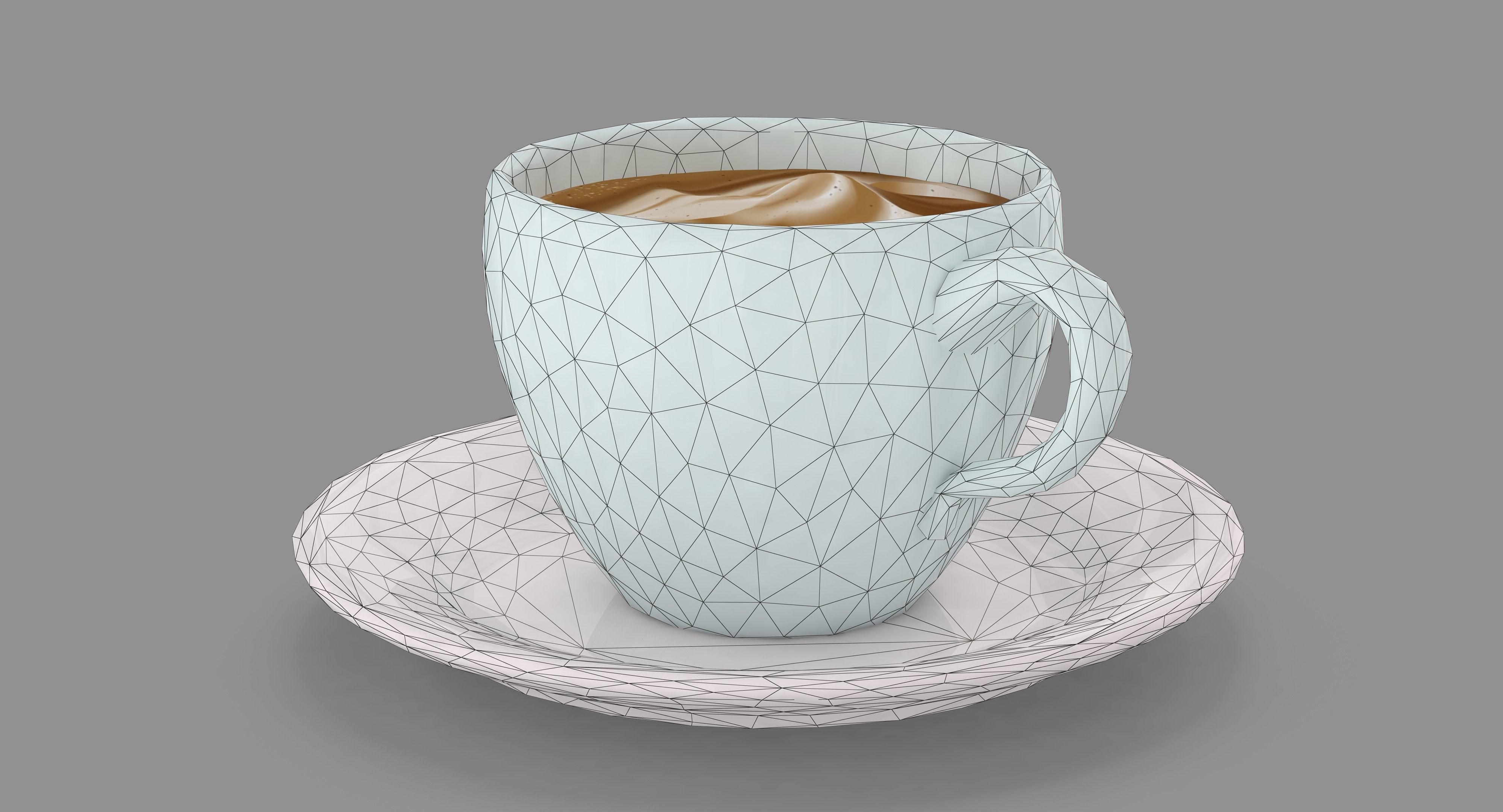 Cappuccino Cup Low-poly 3D model_39