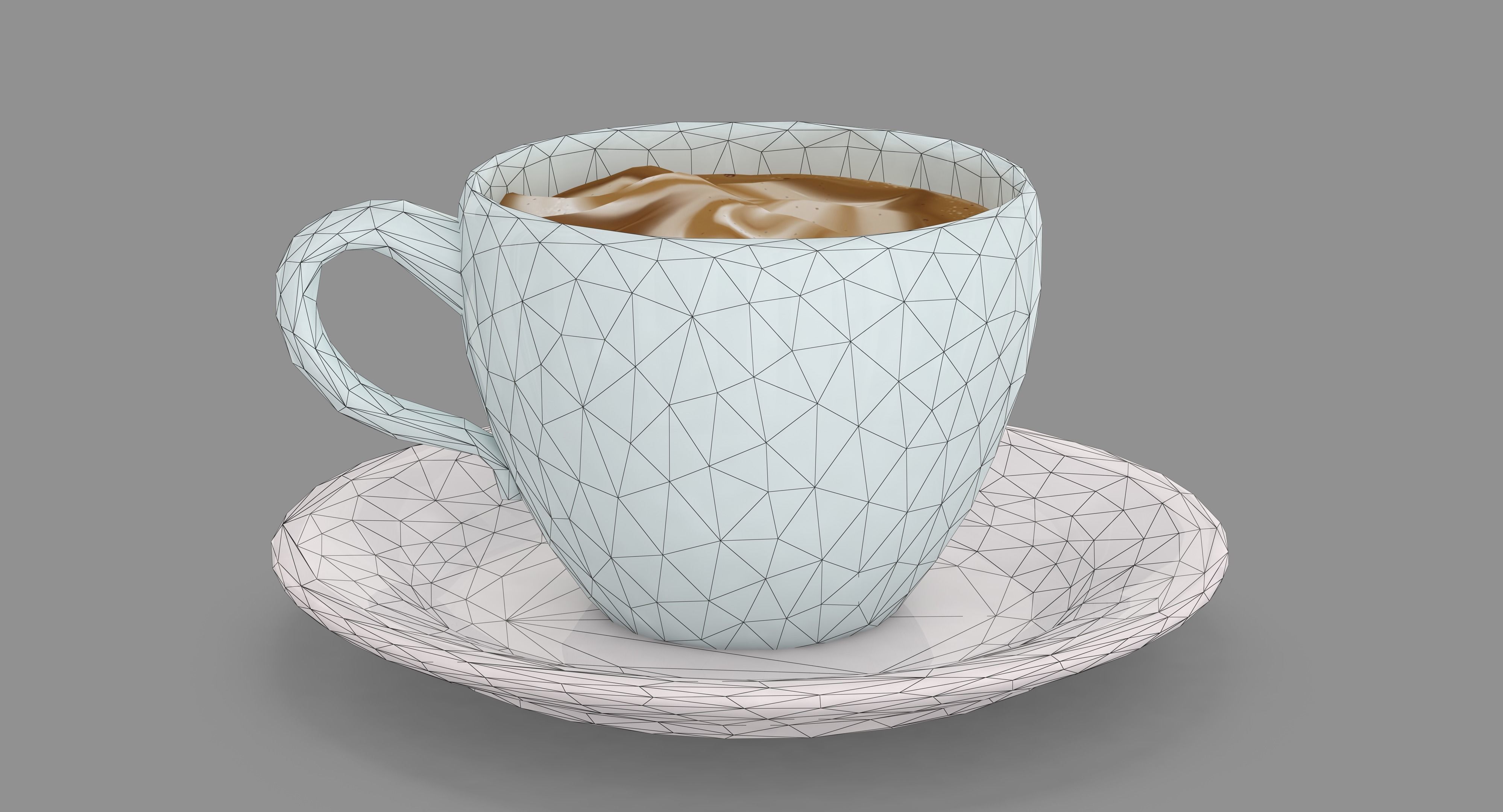 Cappuccino Cup Low-poly 3D model_31