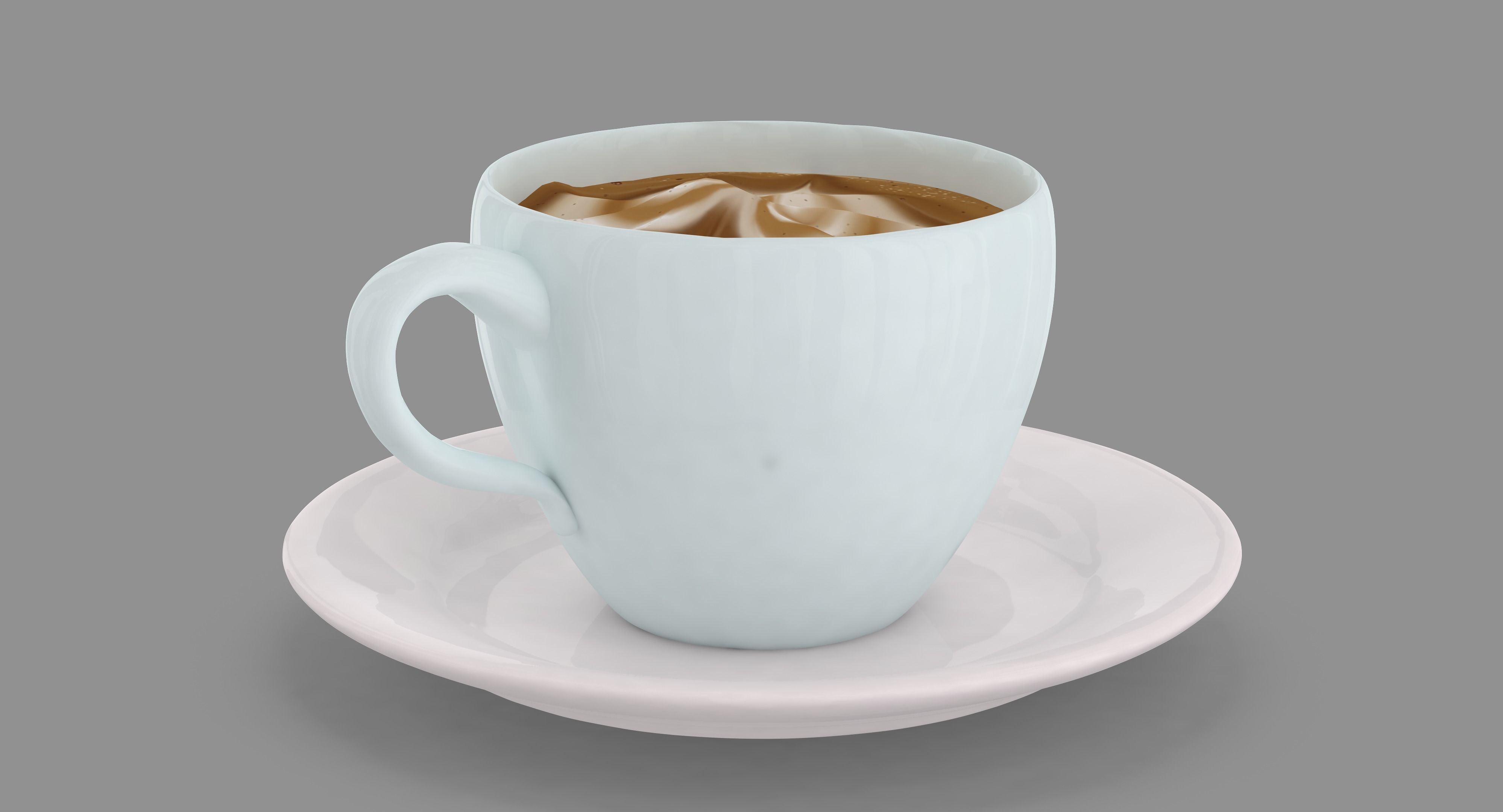 Cappuccino Cup Low-poly 3D model_9