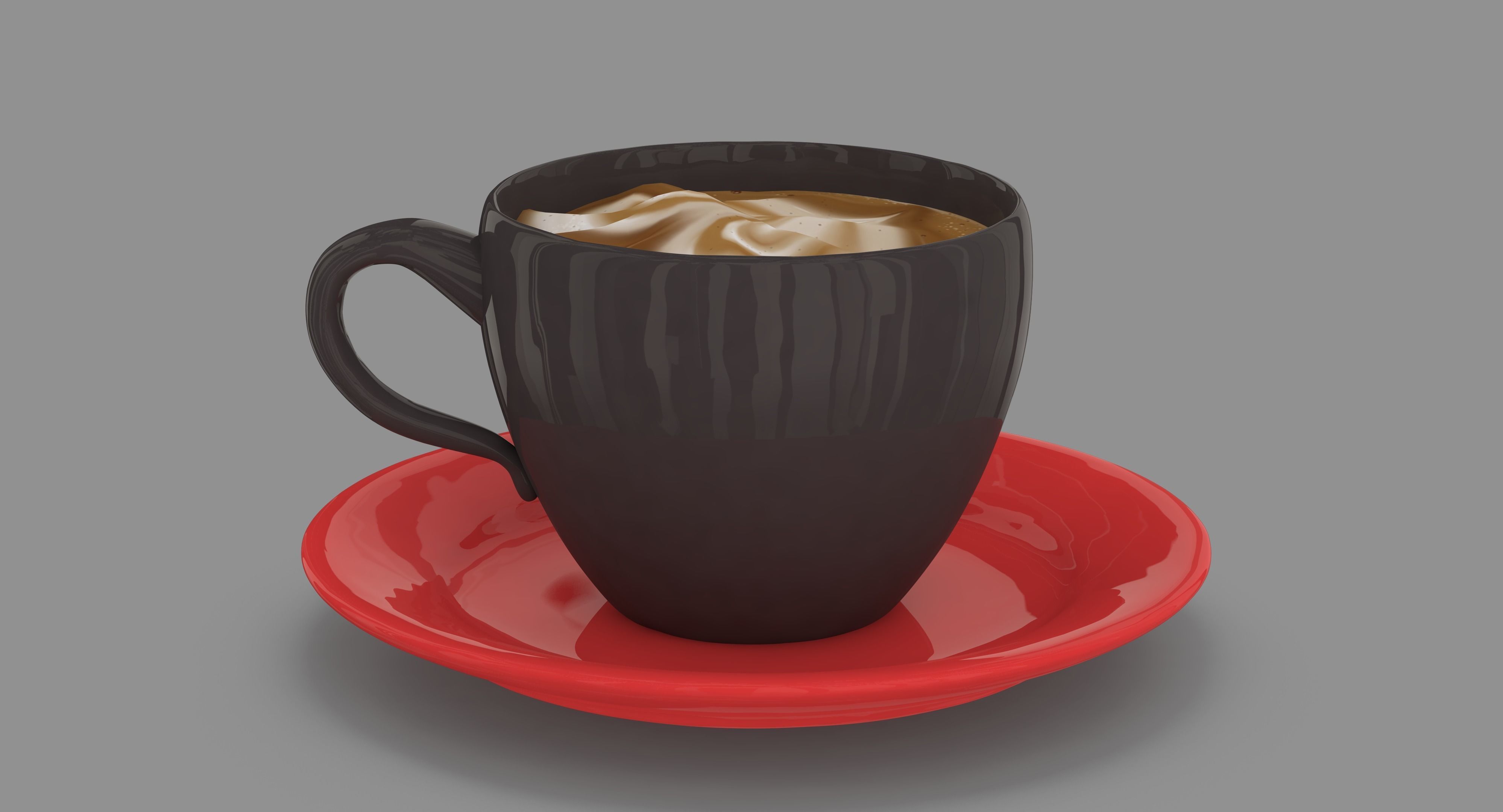 Cappuccino Cup Low-poly 3D model_4