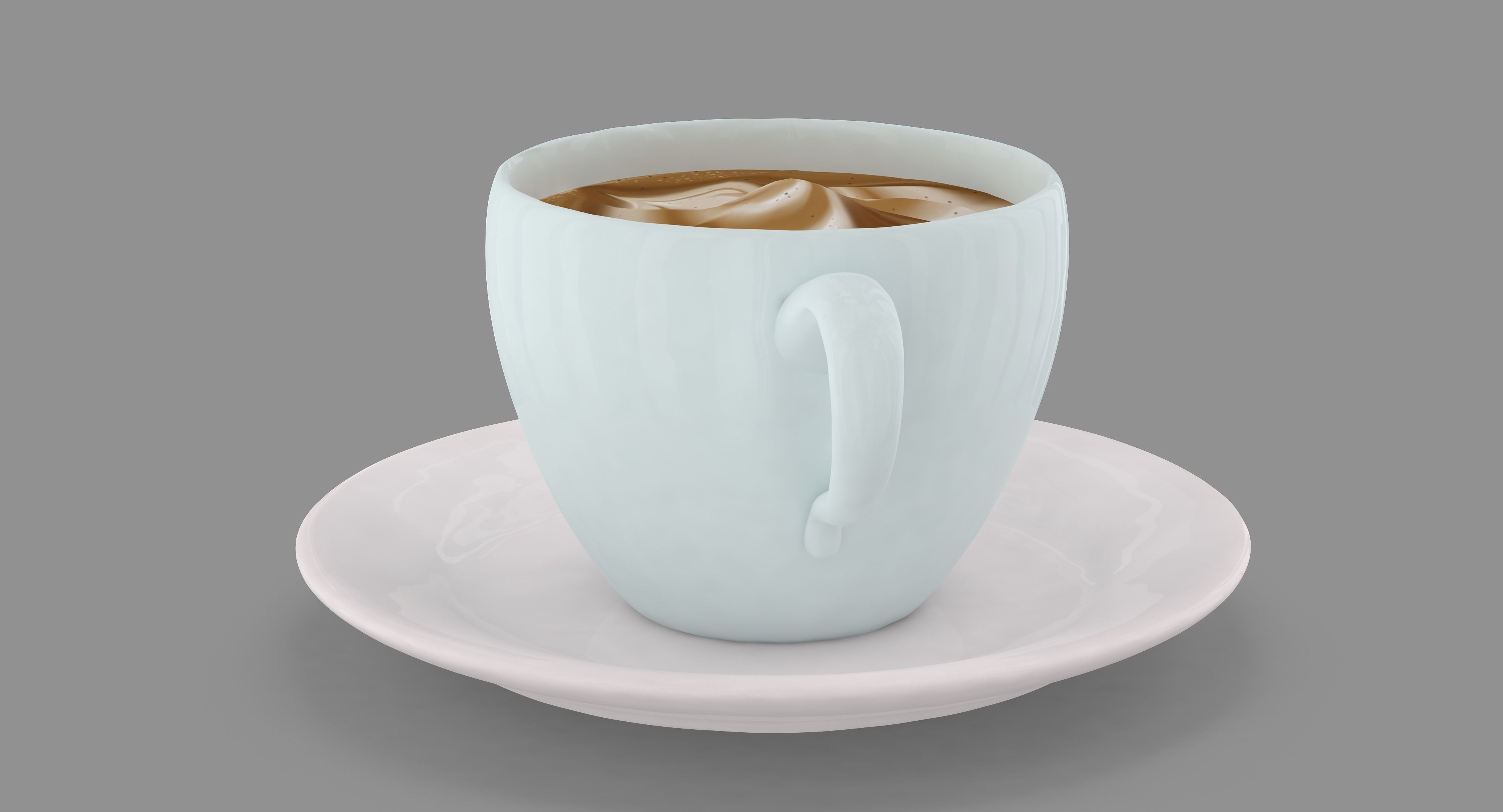 Cappuccino Cup Low-poly 3D model_13