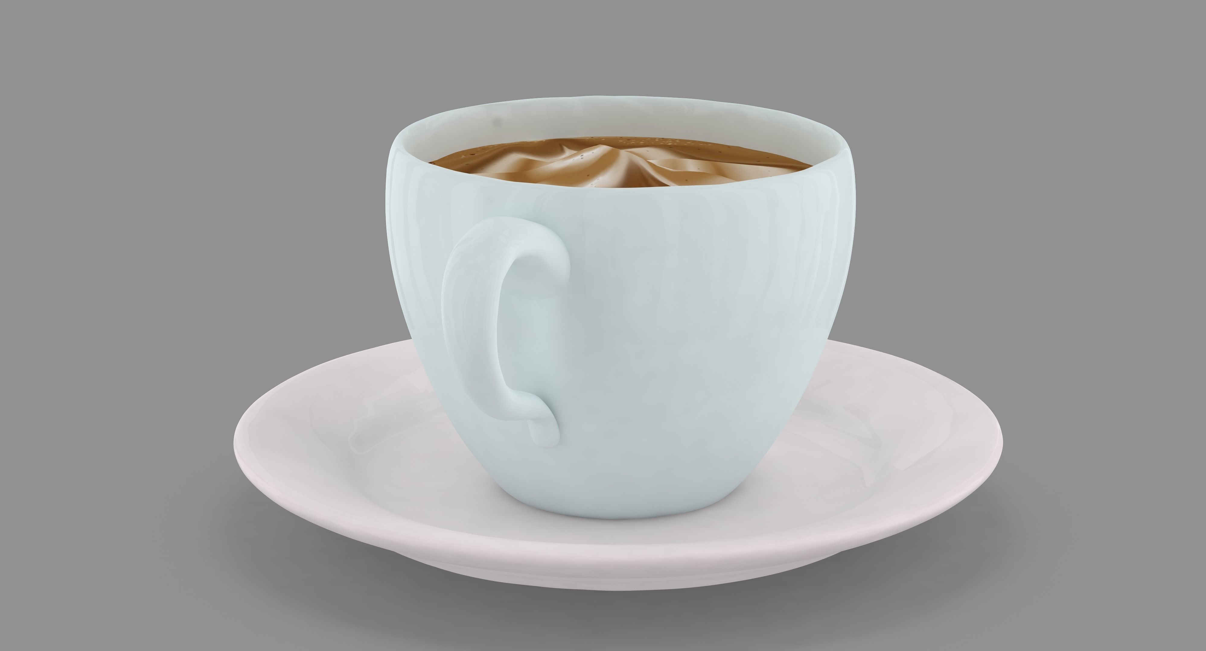 Cappuccino Cup Low-poly 3D model_11