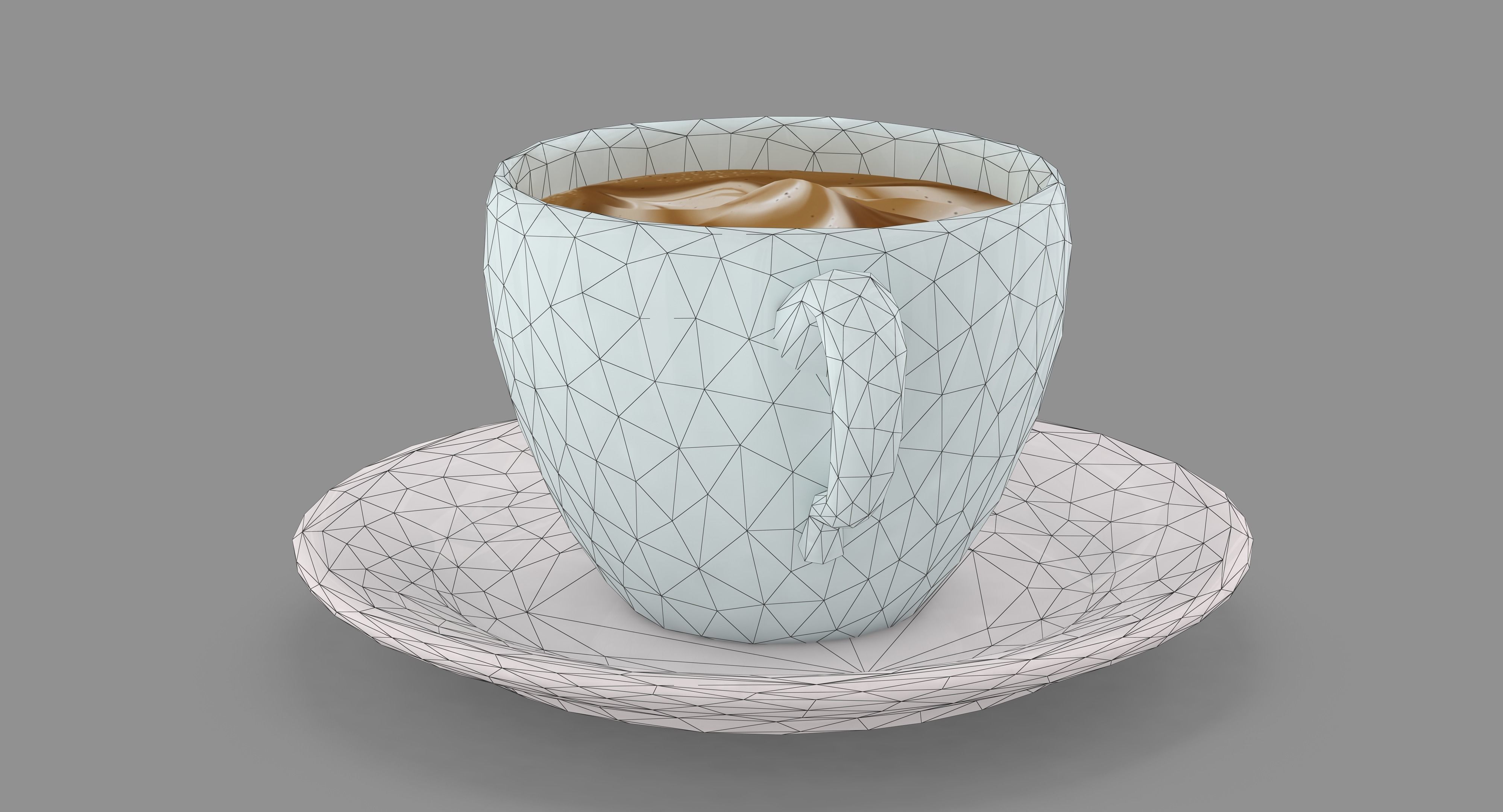 Cappuccino Cup Low-poly 3D model_37