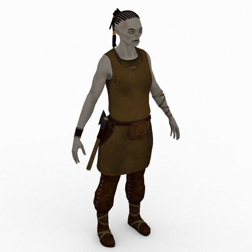 Female orc peasant 3D model