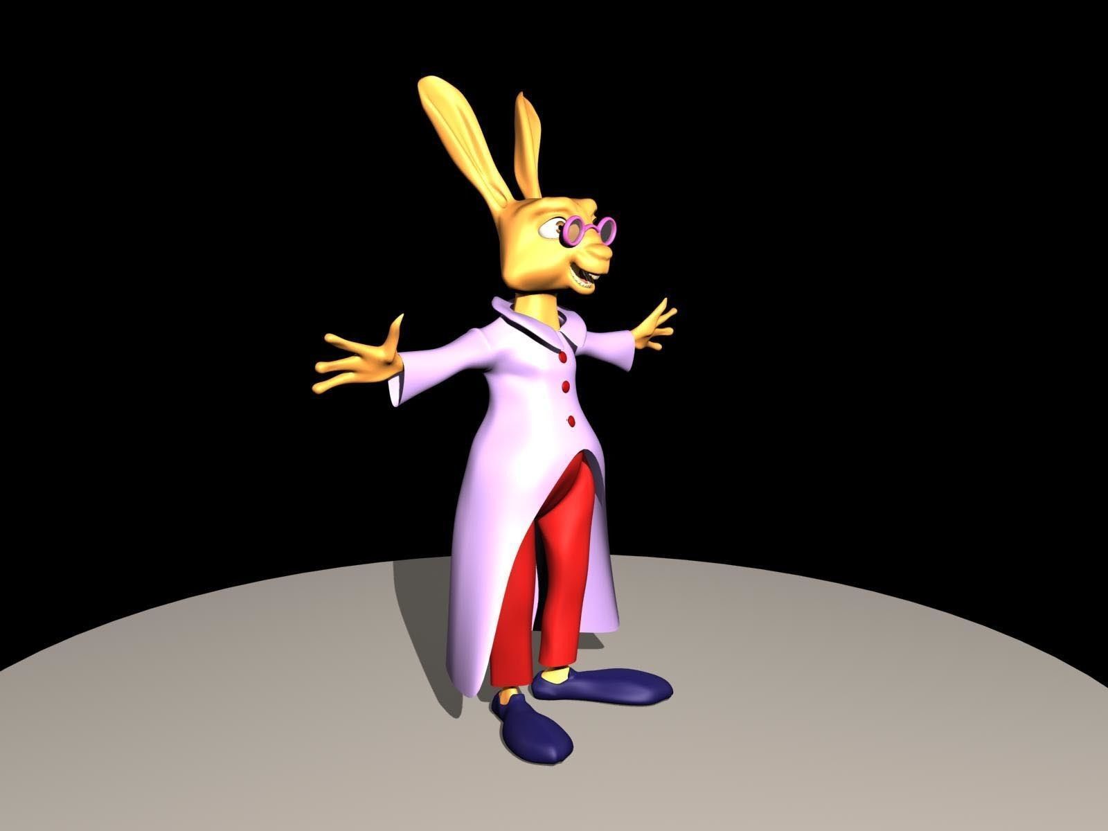 Mr rabbit Low-poly 3D model_3