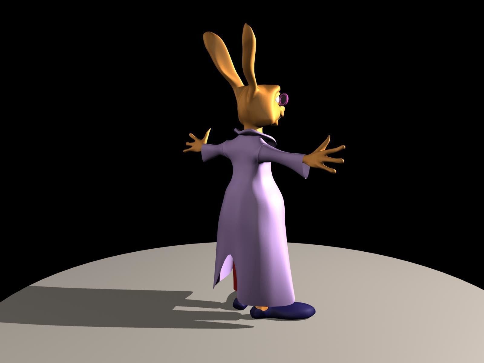 Mr rabbit Low-poly 3D model_4