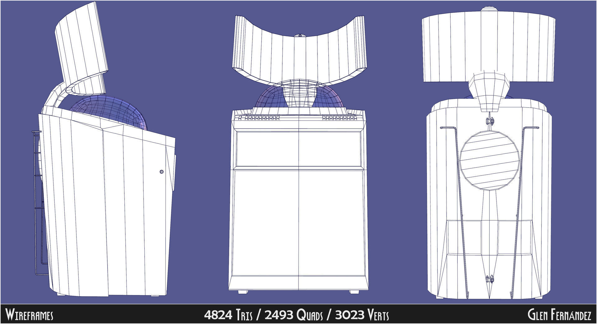 Vintage Retro Rockola Jukebox model 2 Low-poly 3D model_7