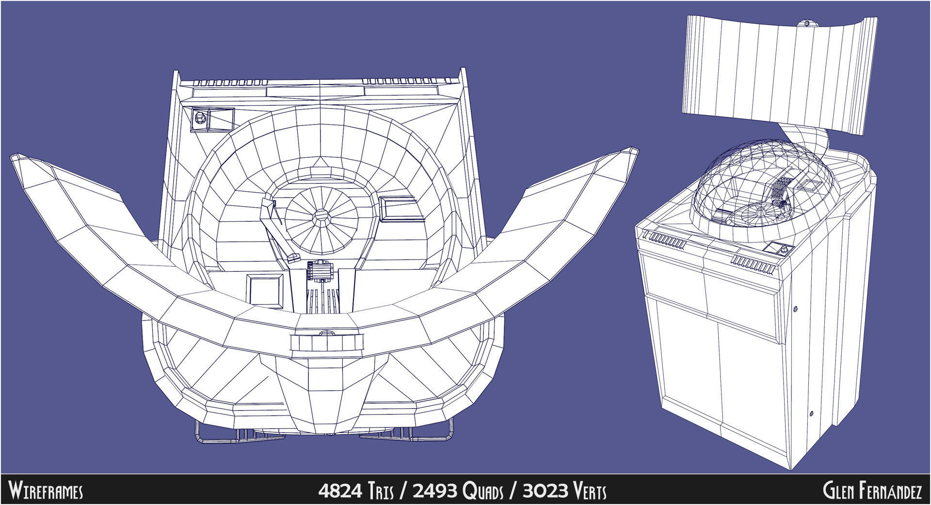 Vintage Retro Rockola Jukebox model 2 Low-poly 3D model_9