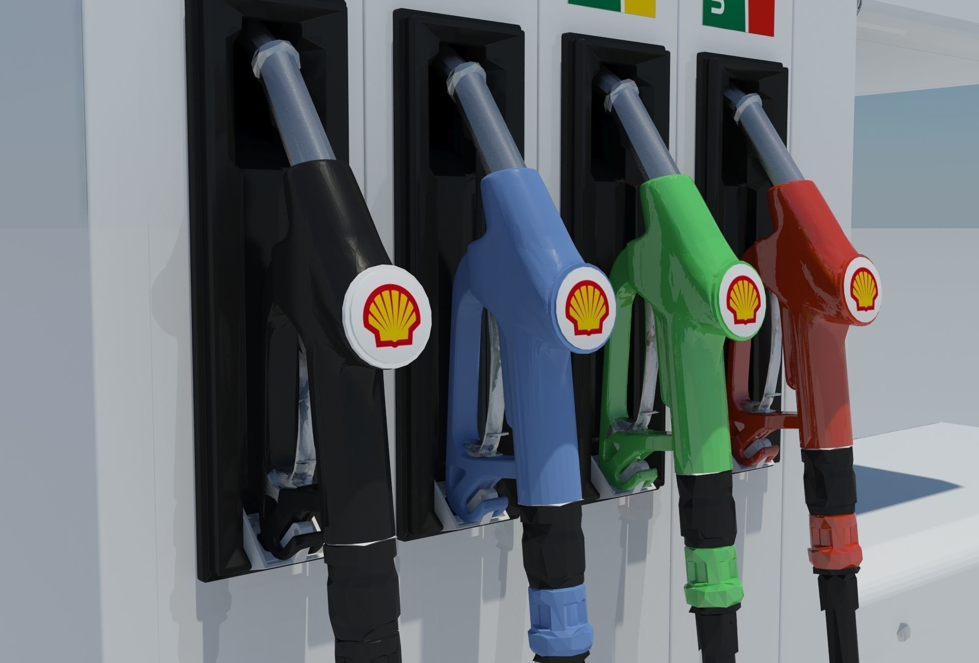 Fuel Dispenser Shell Brand 3D model_9