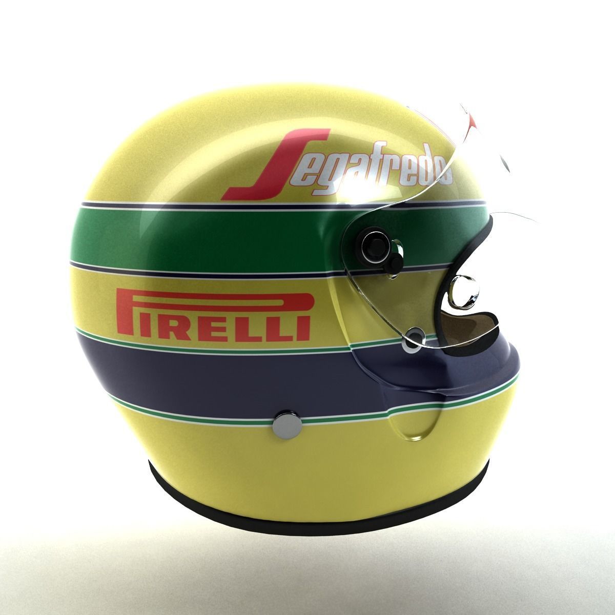 3D model Ayrton Senna Helmet 1984 VR / AR / low-poly rigged | CGTrader