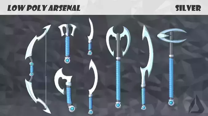Low Poly Arsenal - Silver Low-poly 3D model