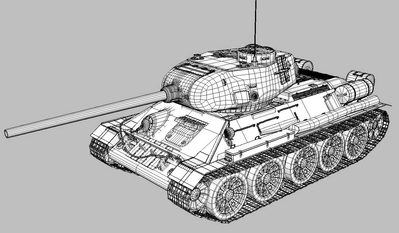 Tank T- 34 3D model_2