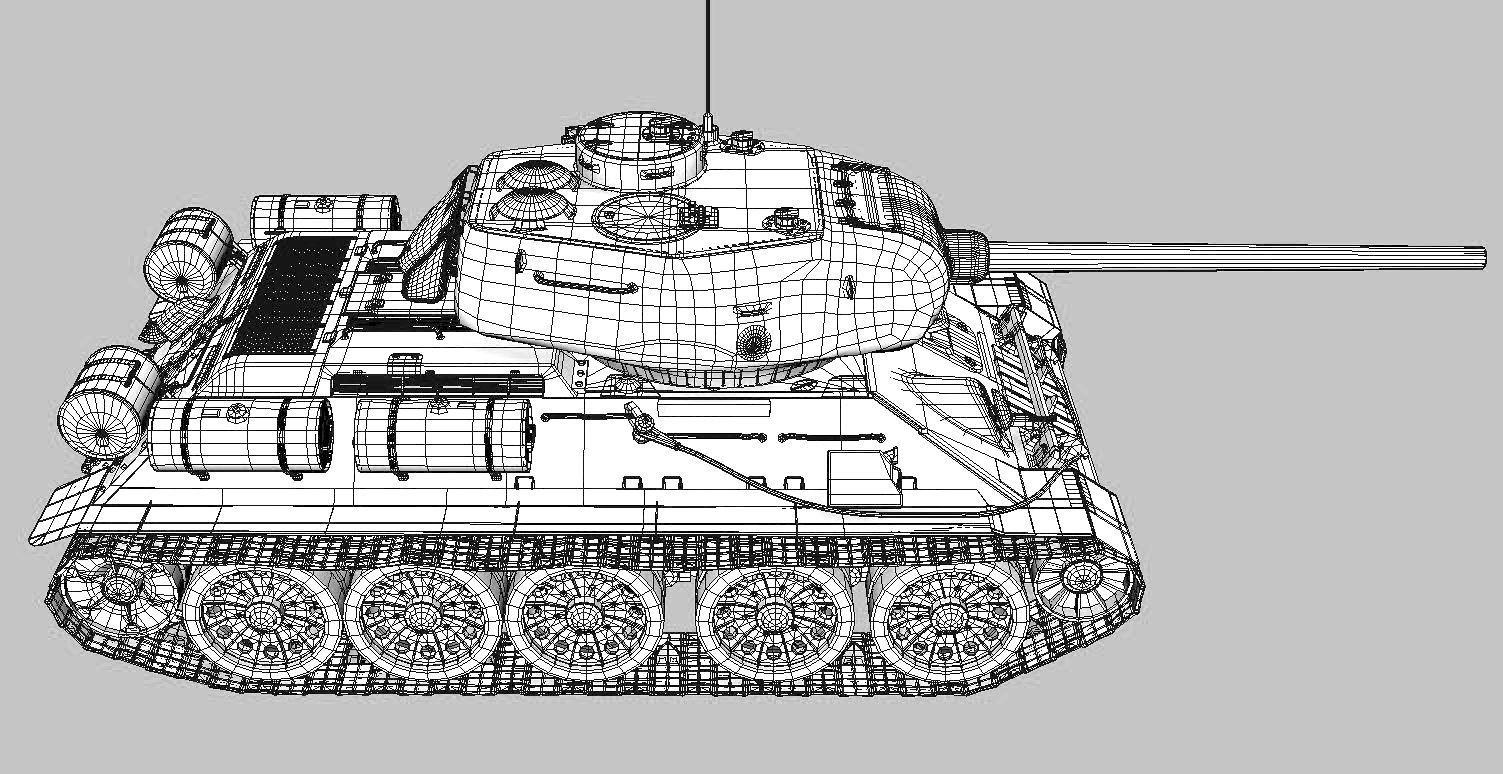 Tank T- 34 3D model_4