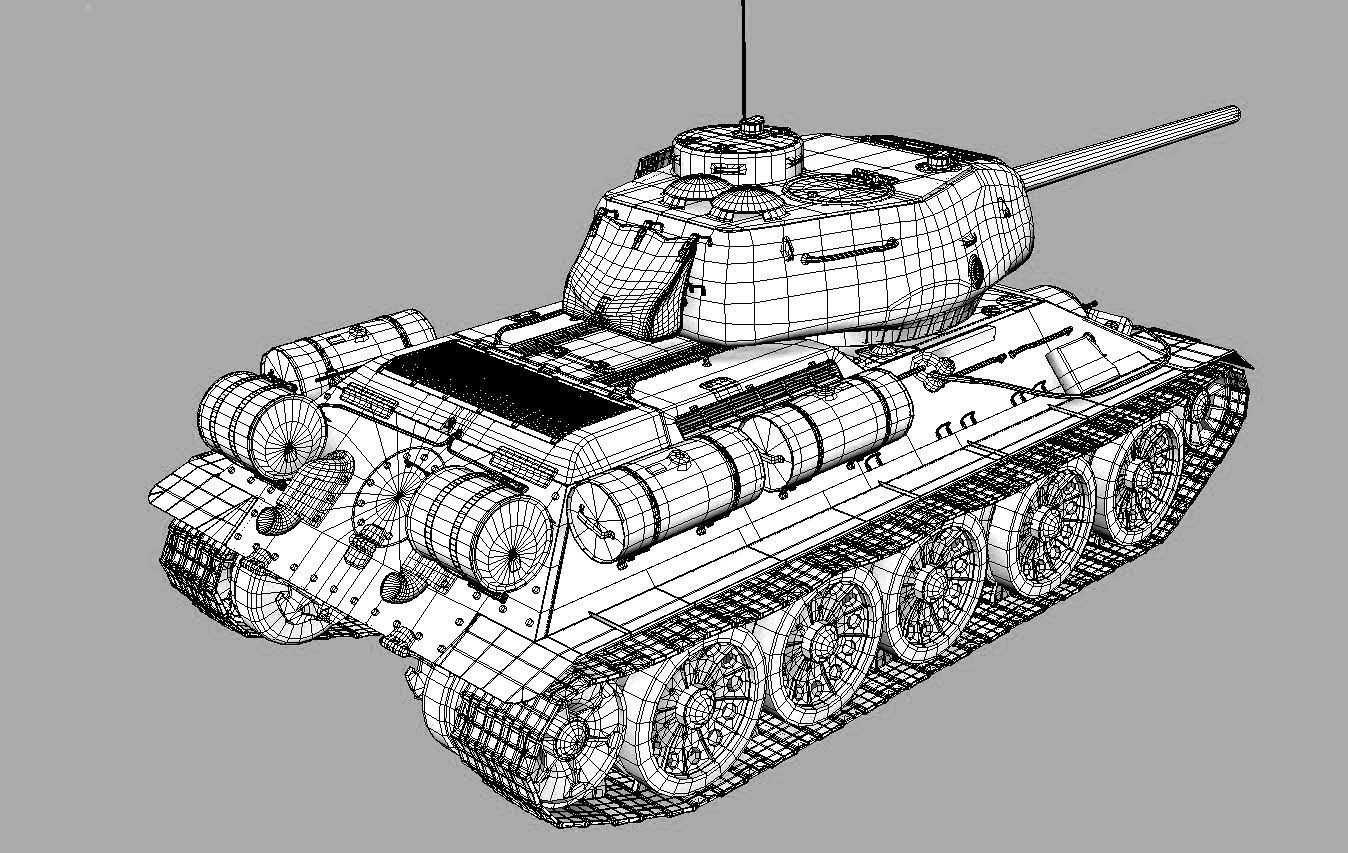Tank T- 34 3D model_5