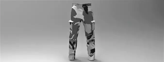 Military Pants Snow Camouflage Low-poly 3D model
