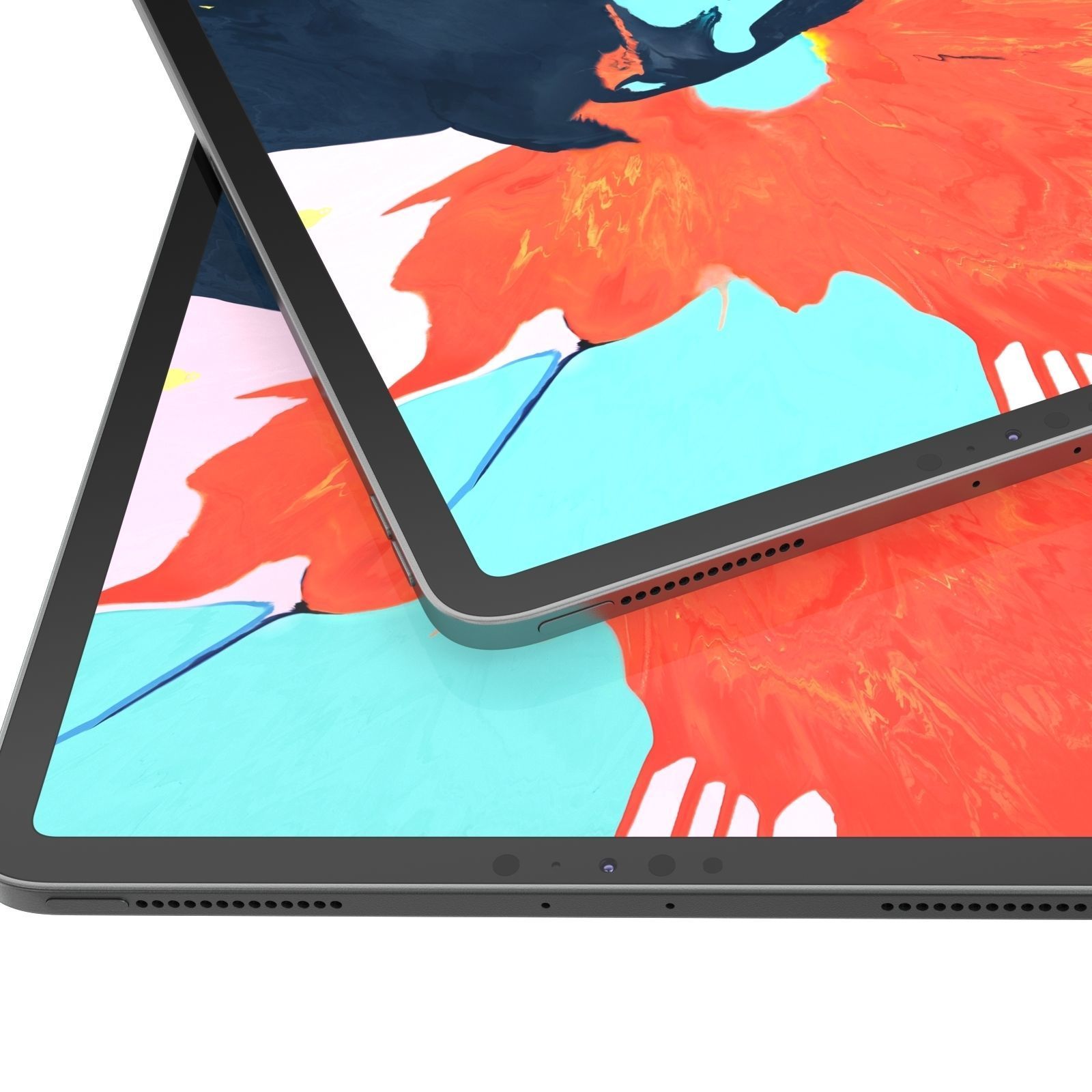 iPad Pro 11 Gray and Pencil 2018 3D model_6