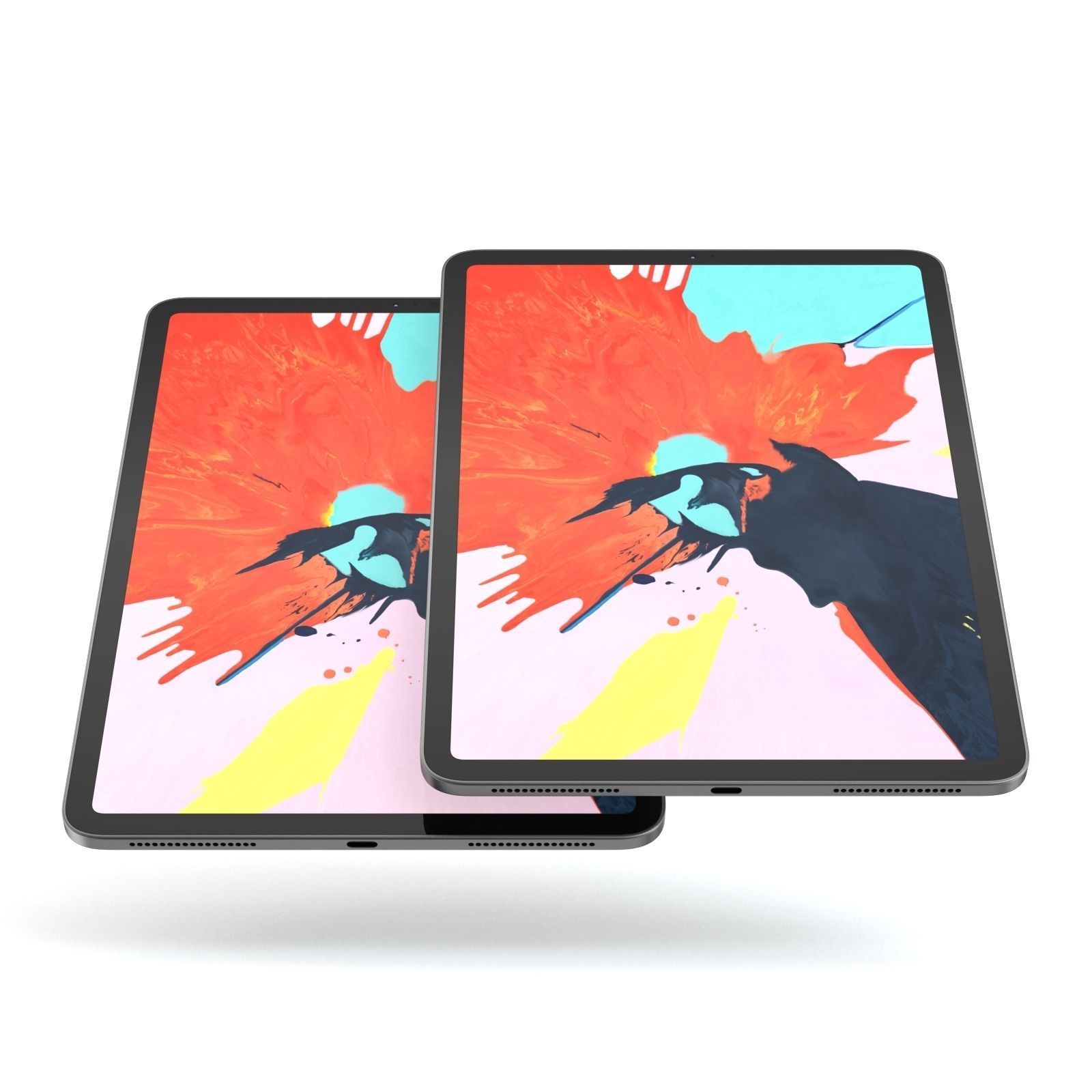 iPad Pro 11 Gray and Pencil 2018 3D model_3