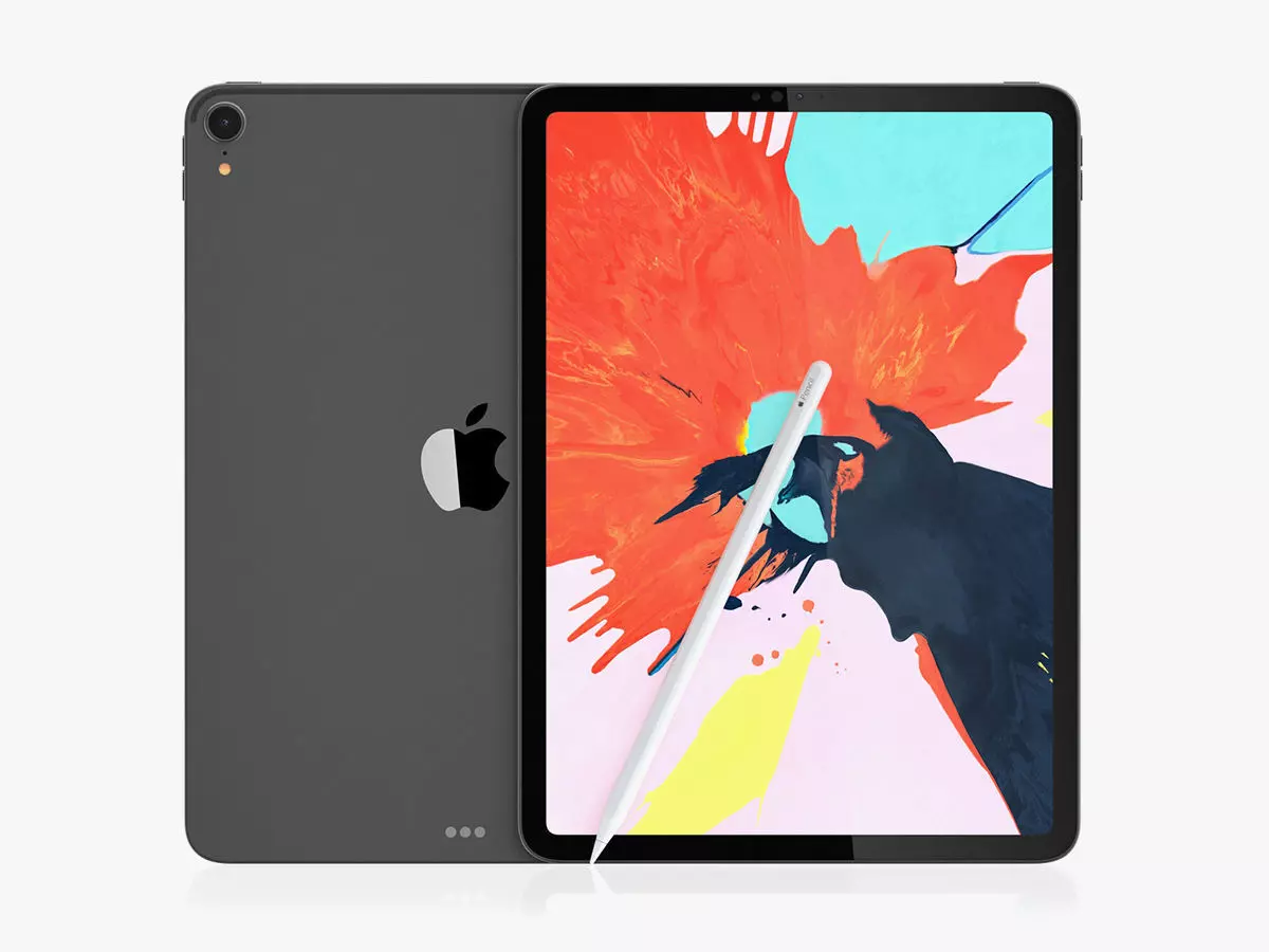 iPad Pro 11 Gray and Pencil 2018 3D model_0