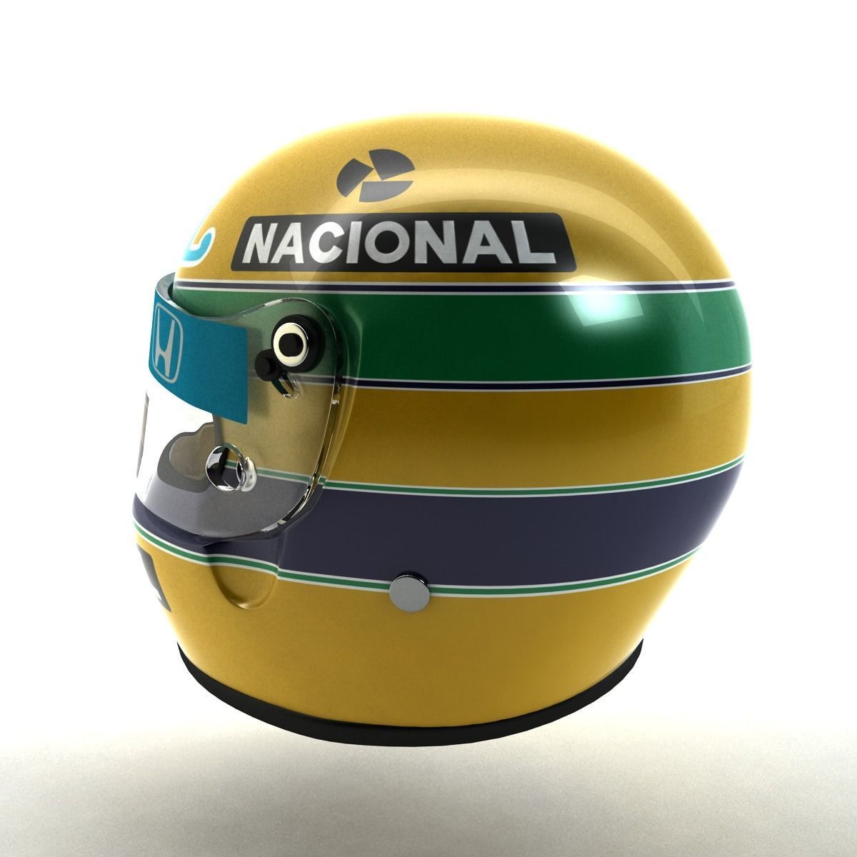 3D model Ayrton Senna Helmet 1987 VR / AR / low-poly rigged | CGTrader