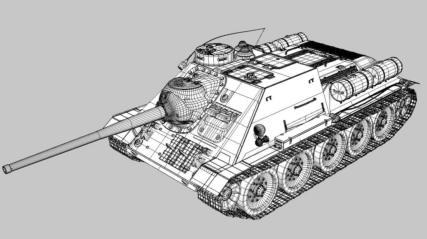  Tank SU 85 3D model_3