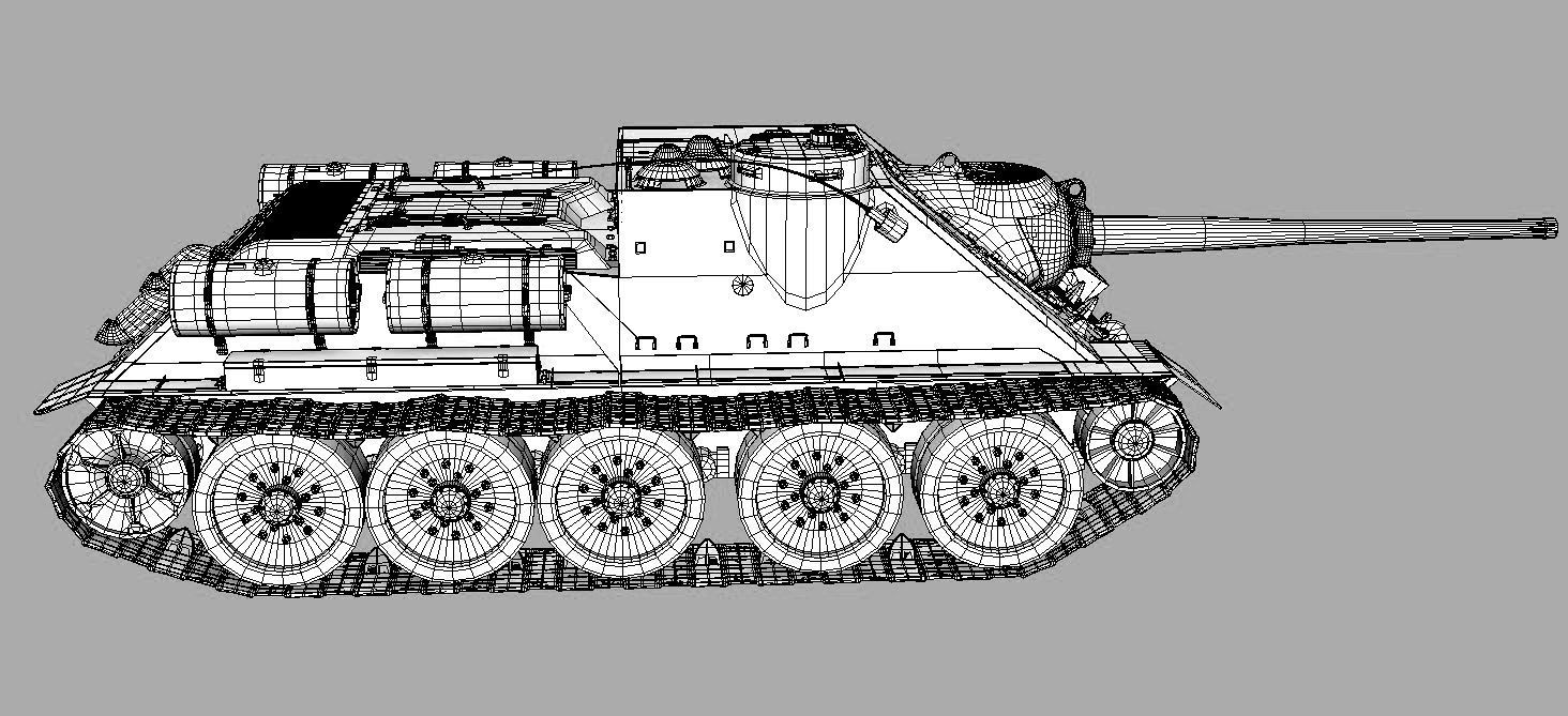  Tank SU 85 3D model_4
