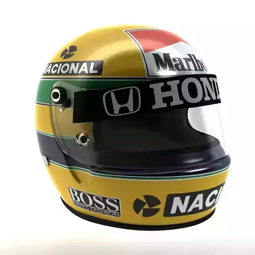 Ayrton Senna Helmet 1988 Low-poly 3D model