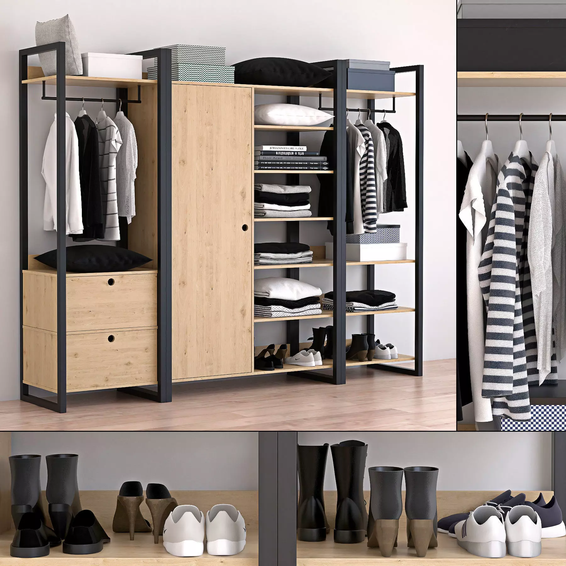 wardrobe woodmood 3D model_0