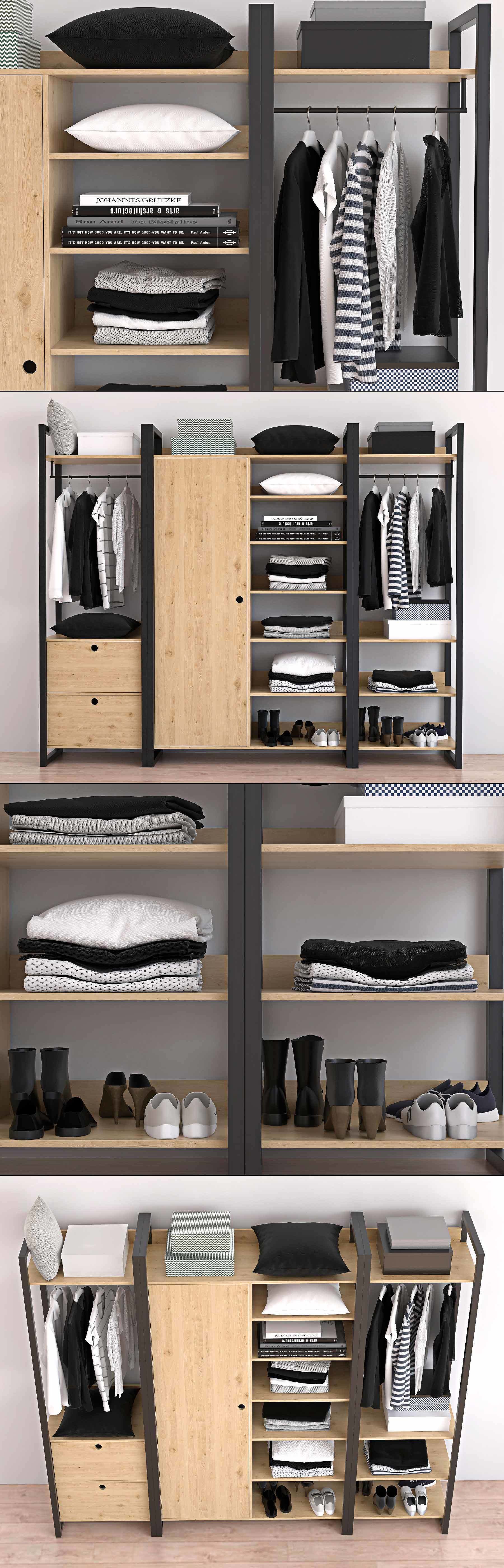 wardrobe woodmood 3D model_7