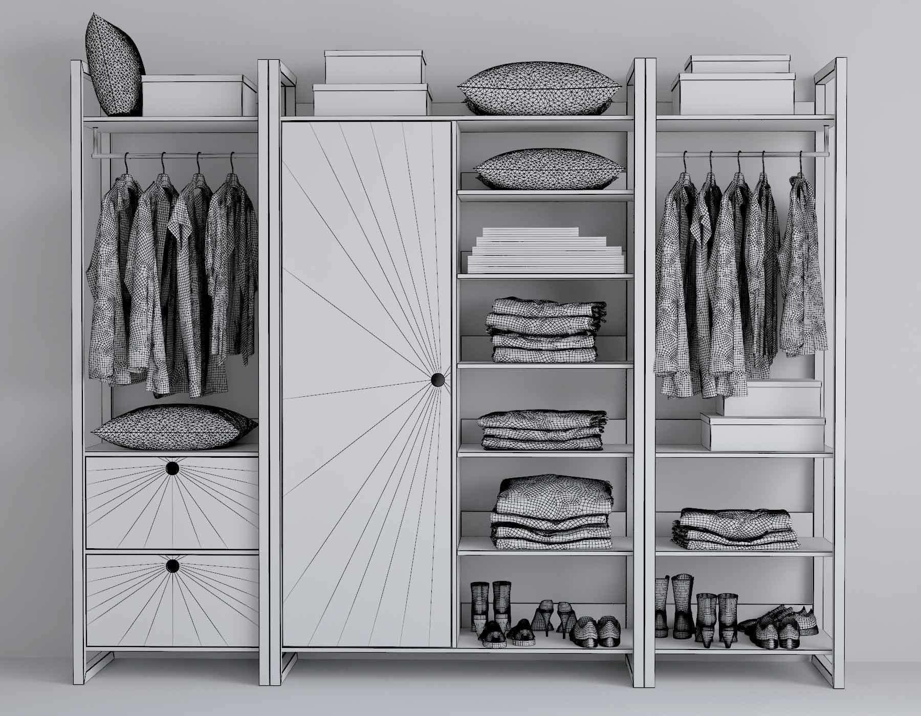 wardrobe woodmood 3D model_6