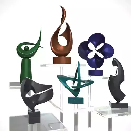 sculpture model four glass sculptures