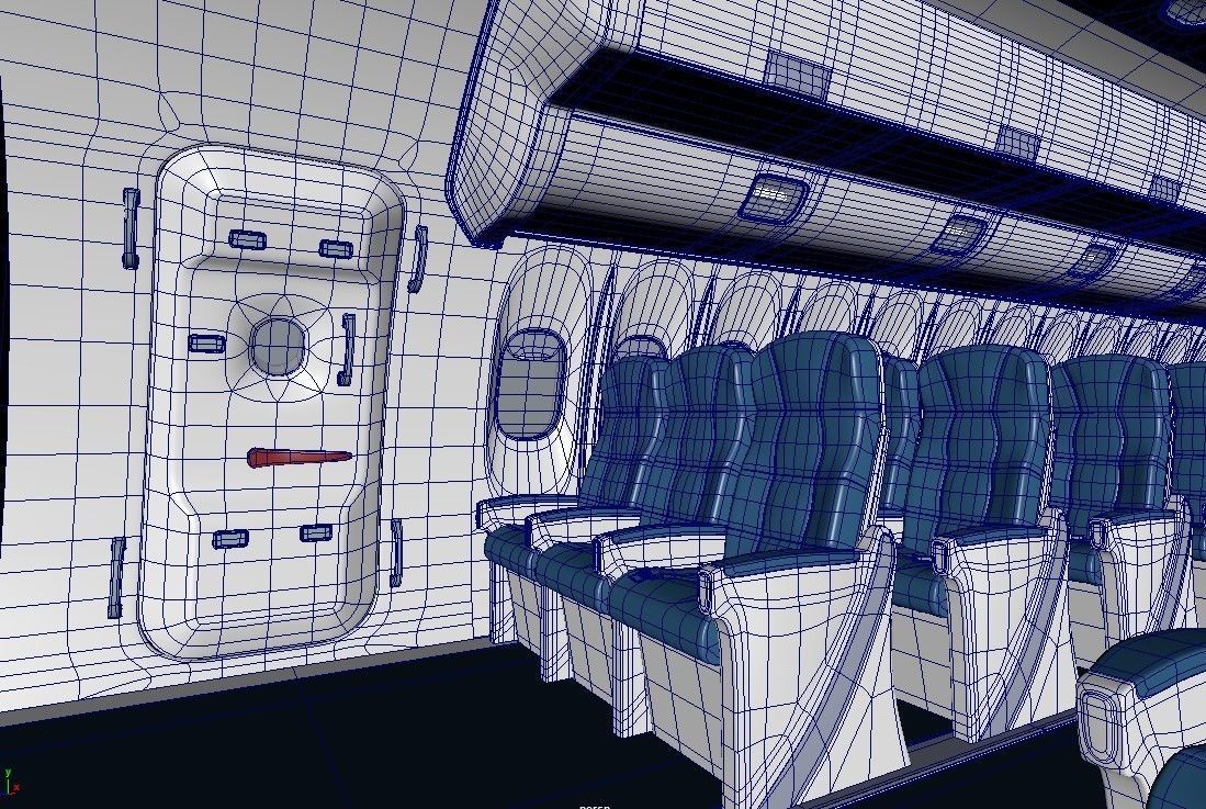 Economy Class Interior  3D model_3