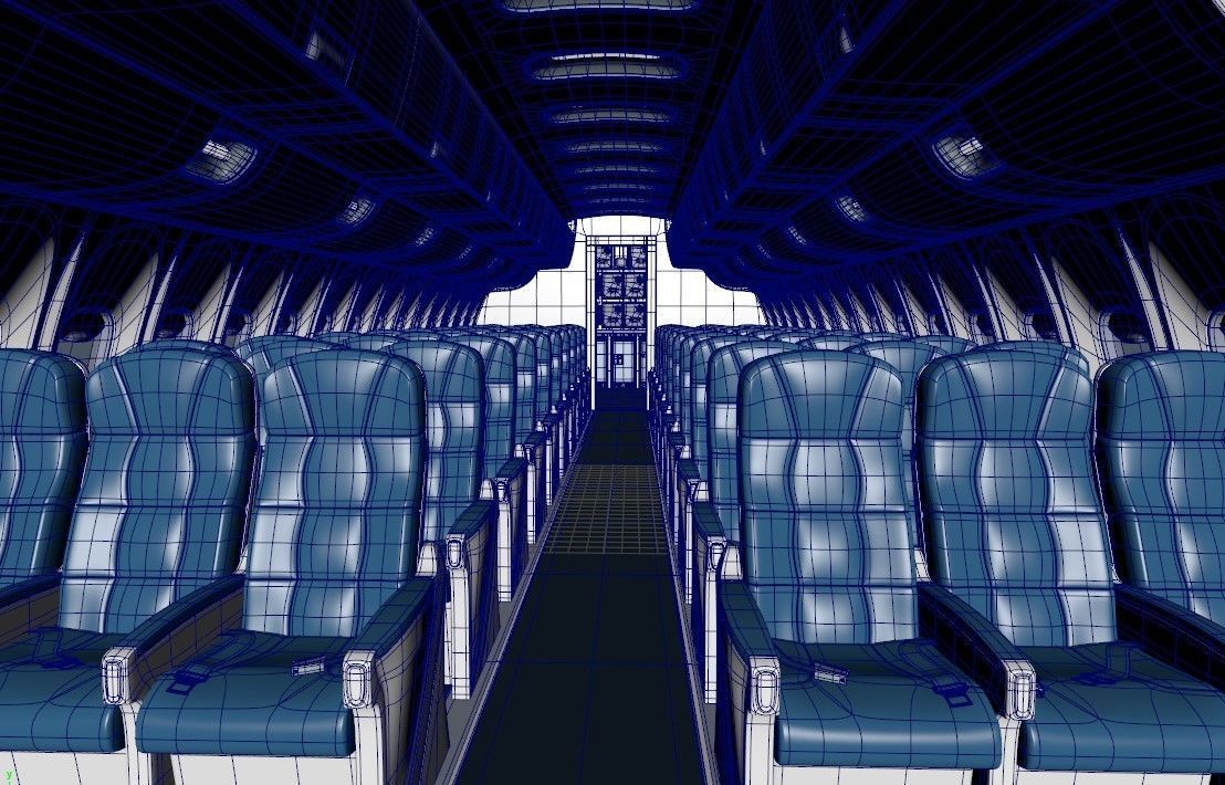 Economy Class Interior  3D model_2