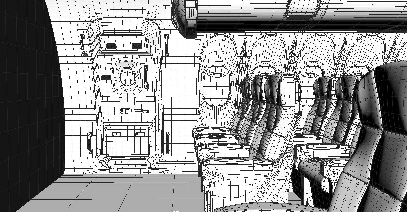 Economy Class Interior  3D model_4