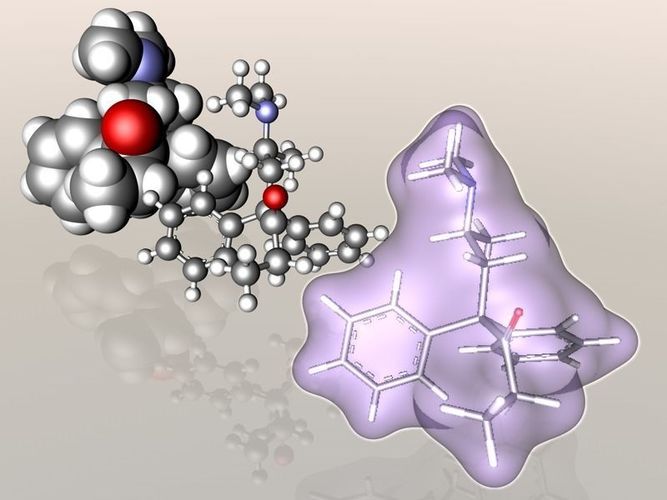 Methadone molecule 3D model