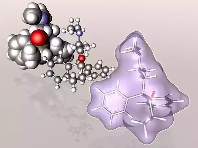Methadone molecule 3D model