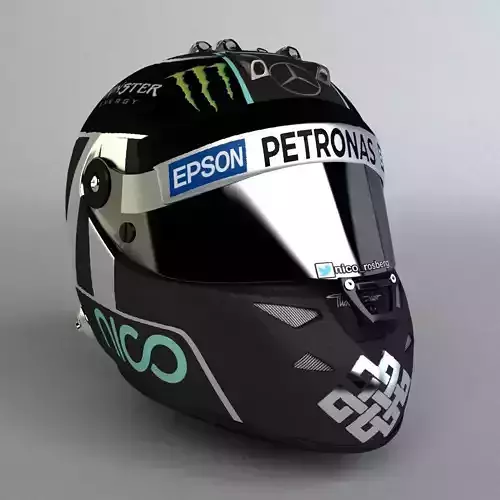 Nico Rosberg 2015 F1 SchuberthHelmet Low-poly 3D model