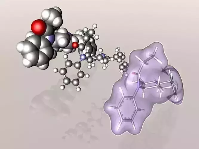 Fentanyl molecule 3D model