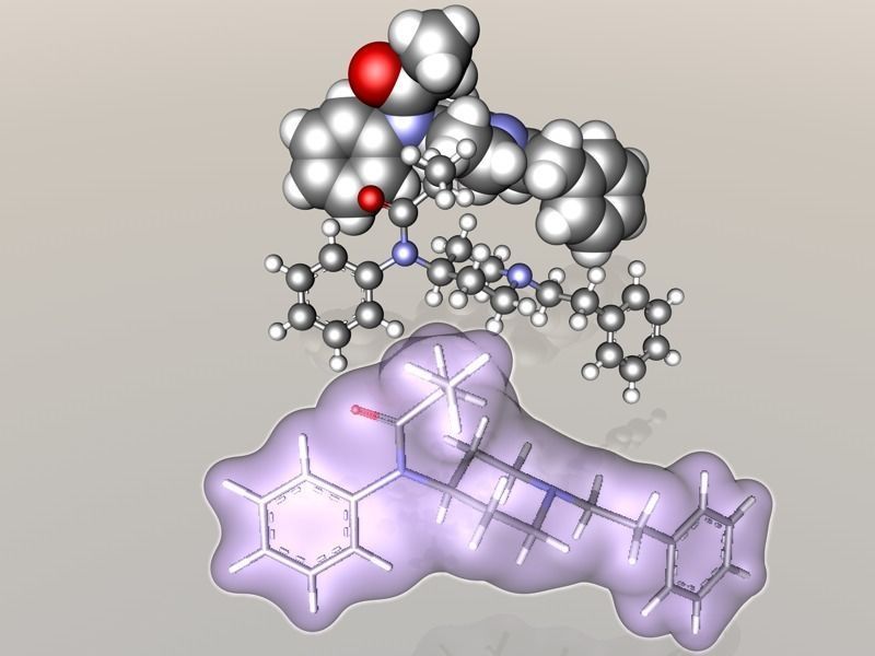 Fentanyl molecule 3D model_1