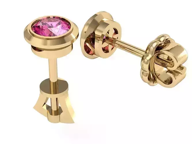stud earring with two fasteners 