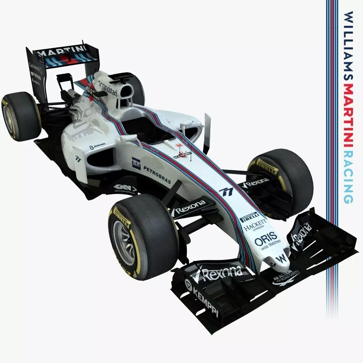 2015 Formula 1 Williams FW37 Low-poly 3D model