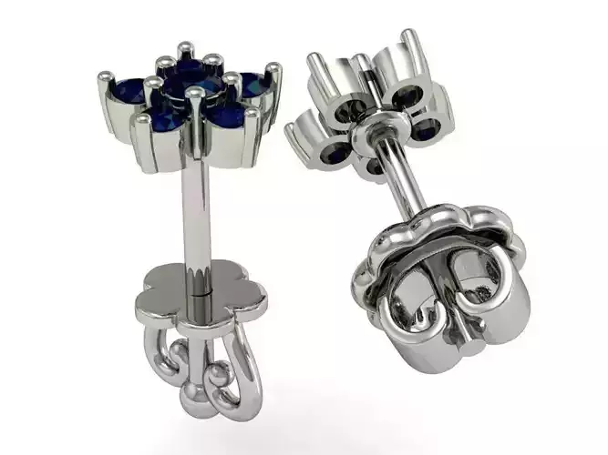  stud earring with two fasteners  