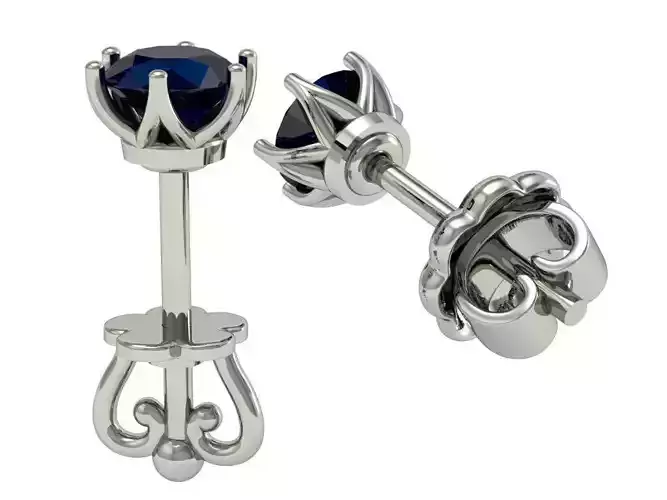 stud earring with two fasteners