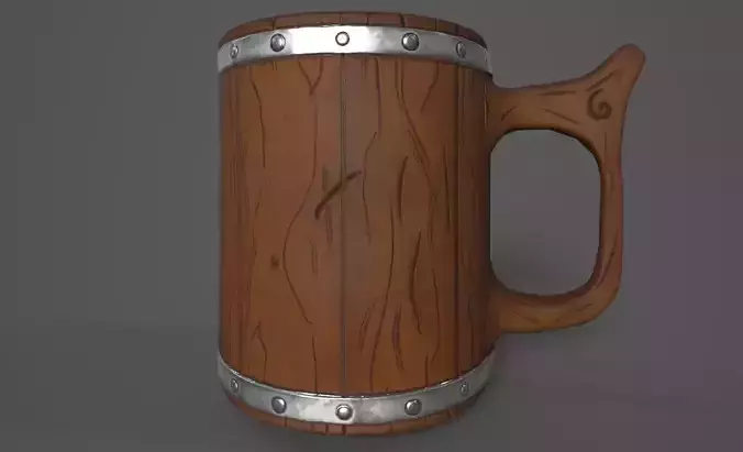 Stylized Wooden Beer Mug