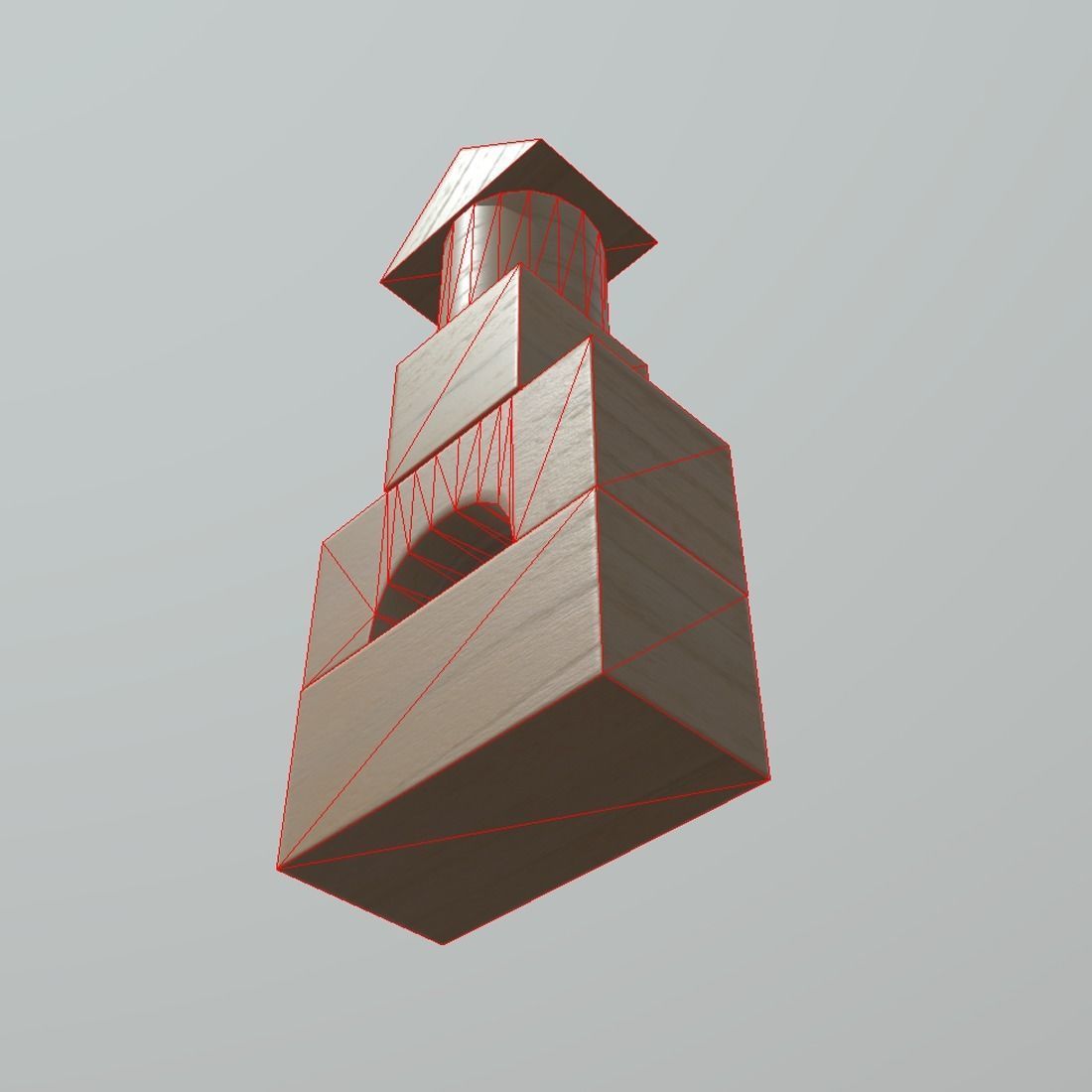 Wooden Toy Blocks Low-poly 3D model_5