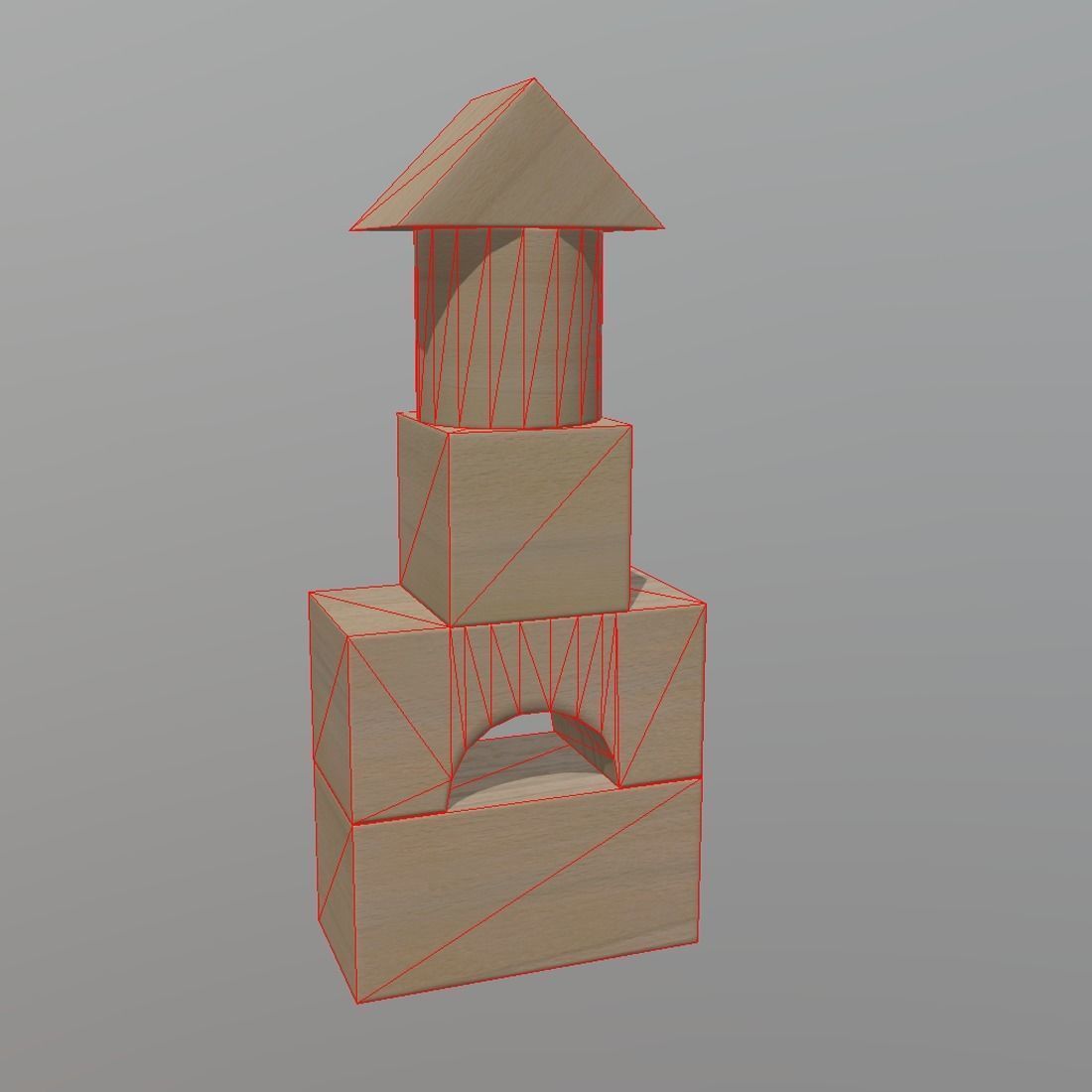 Wooden Toy Blocks Low-poly 3D model_4