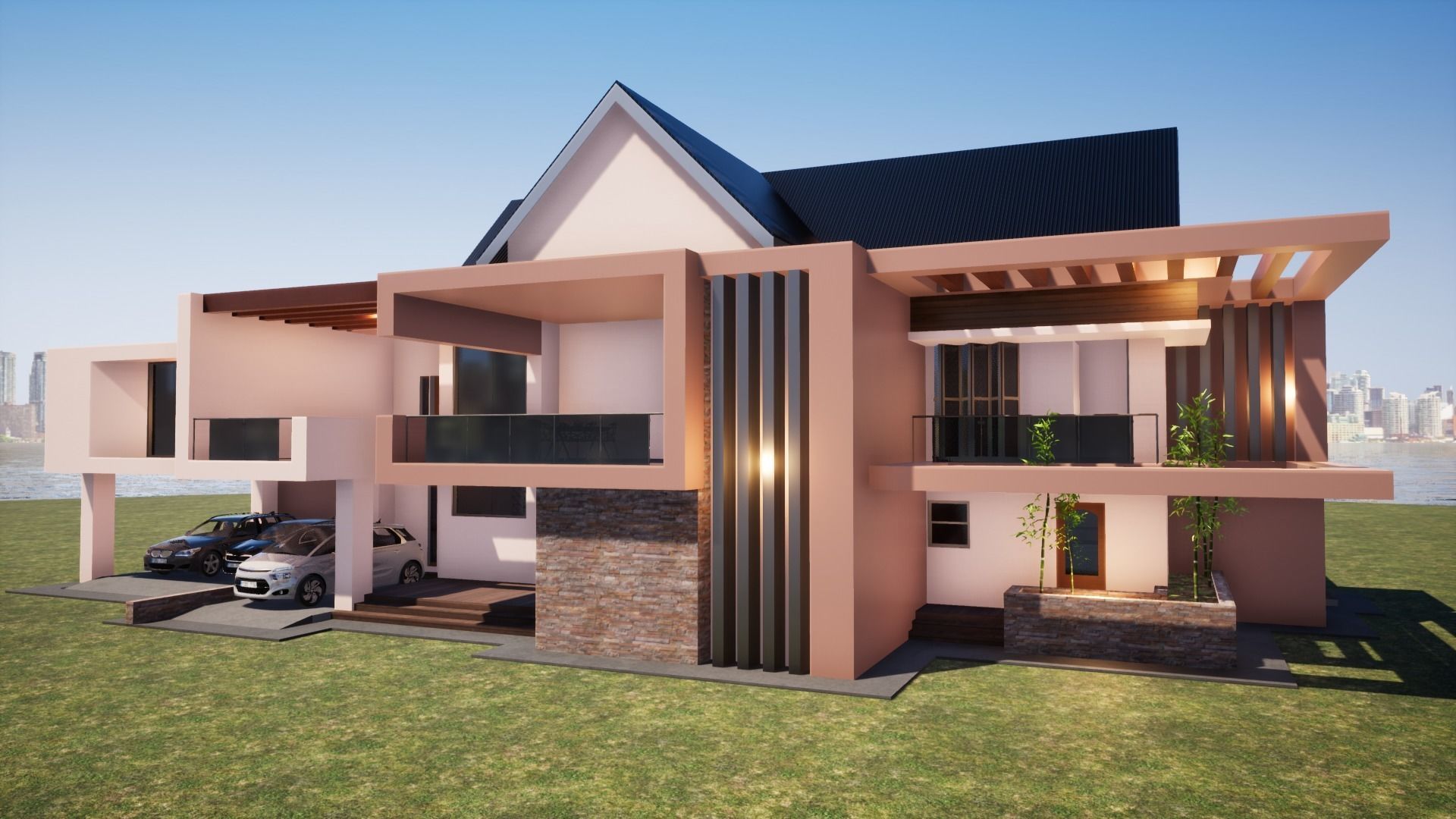 Five Bedroom Mansion 3D model_2